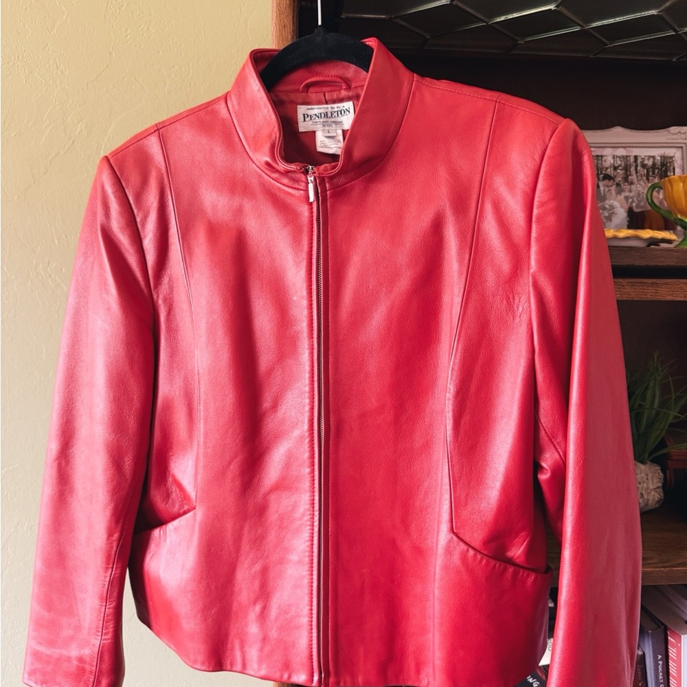 Pendleton Vibrant Red Leather Jacket - image 3